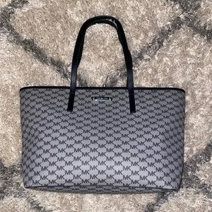 Michael Kors Black and Gray Monogram Tote